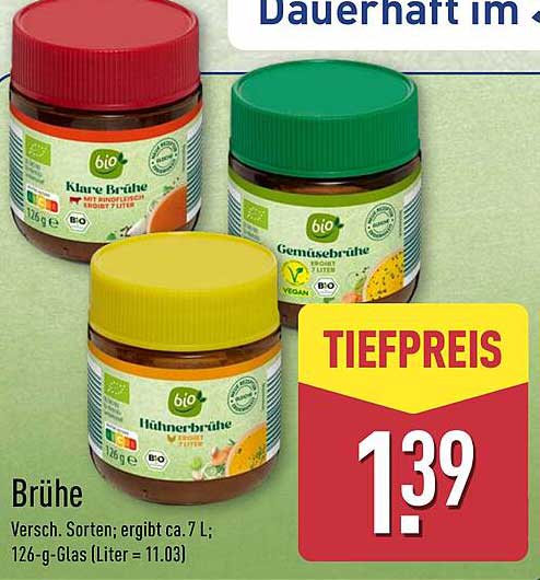 BIO Brühe - Klare Brühe, Gemüsebrühe und Hühnerbrühe 126 g