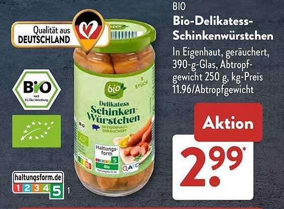 Bio-Delikates-Schinkenwürstchen