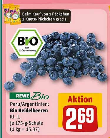 Bio Heidelbeeren Kl. I - 175-g-Schale