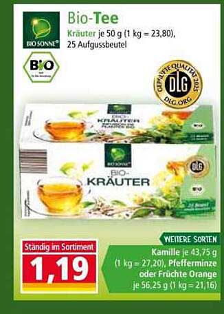 Bio-Tee Kräuter 25 Aufgussbeutel