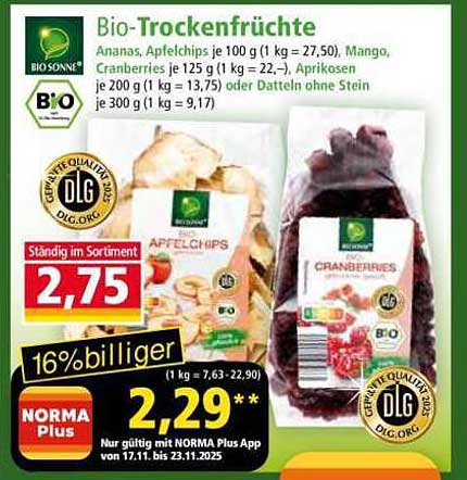 Bio-Trockenfrüchte von BIO SONNE