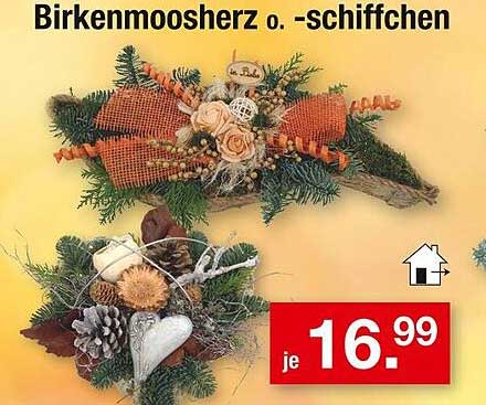 Birkenmoosherz oder -schiffchen