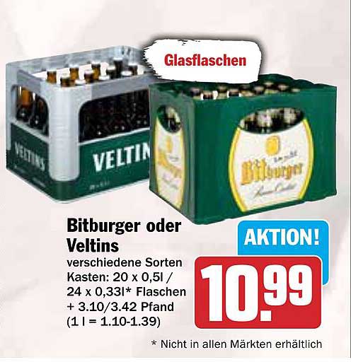 Bitburger oder Veltins – verschiedene Sorten im Kasten