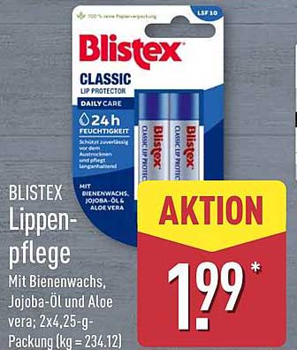 BLISTEX Lippenpflege mit Bienenwachs, Jojoba-Öl und Aloe Vera