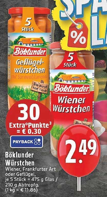 Böklunder Würstchen – Wiener, Frankfurter Art oder Geflügel, je 5 Stück