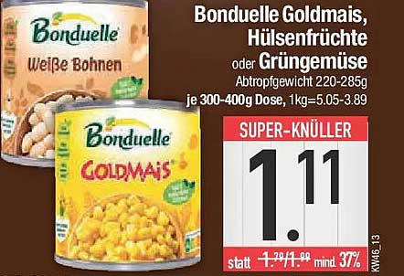 Bonduelle Goldmais, Hülsenfrüchte oder Gemüse