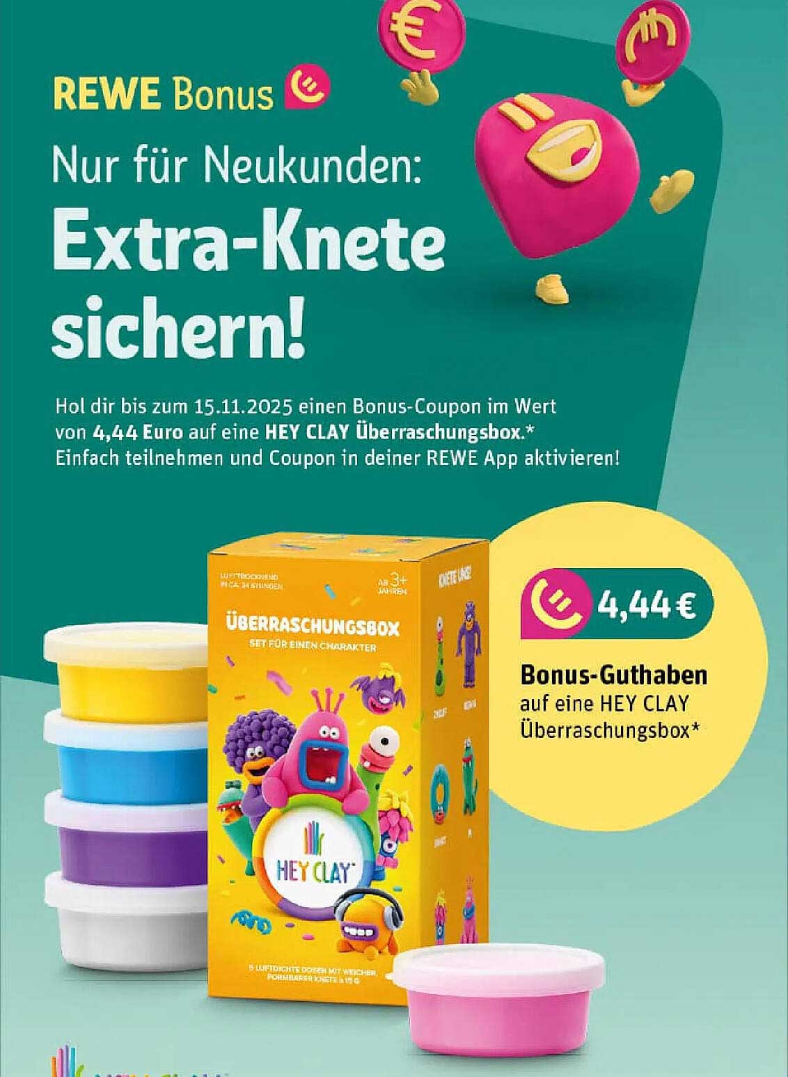 Bonus-Coupon auf die HEY CLAY Überraschungsbox für Neukunden