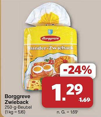 Borggreve Zwieback 250-g-Beutel