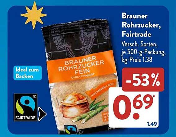 Brauner Rohrzucker, Fairtrade
