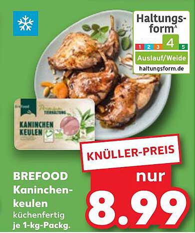 BREFOOD Kaninchenkeulen, küchenfertig je 1-kg-Pack.