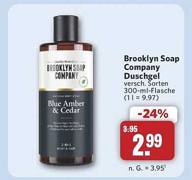 Brooklyn Soap Company Duschgel - Blue Amber & Cedar 300-ml-Flasche