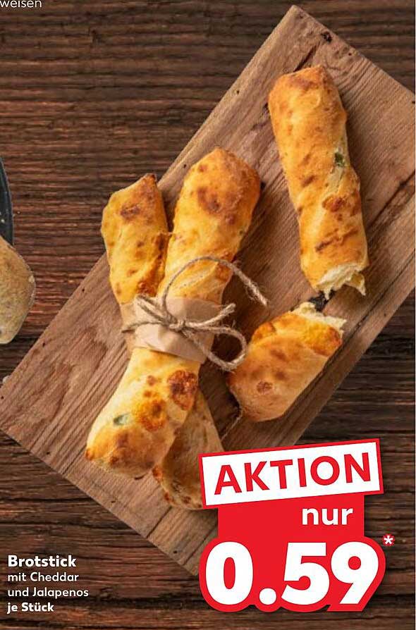 Brotstick mit Cheddar und Jalapenos je Stück