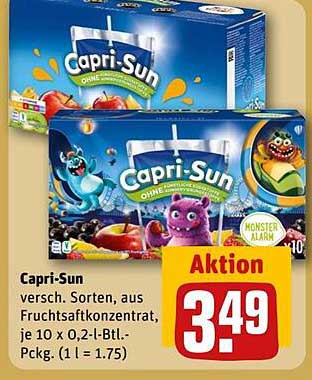 Capri-Sun verschiedene Sorten, aus Fruchtsaftkonzentrat, je 10 x 0,2-L.-Fl.-Pckg.