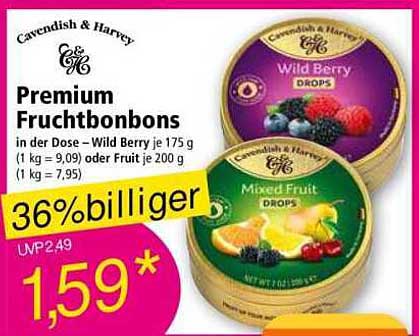 Cavendish & Harvey Premium Fruchtbonbons - 175 g Dose (Wild Berry)