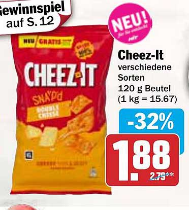 Cheez-It verschiedene Sorten 120 g Beutel