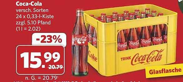Coca-Cola 24 x 0,33 l Kiste (Glasflasche)