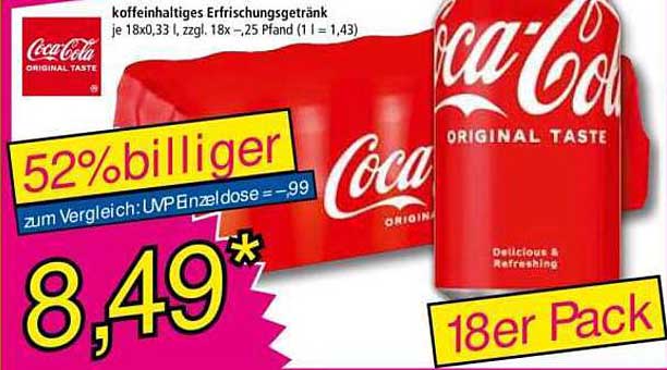Coca-Cola Erfrischungsgetränk 18er Pack
