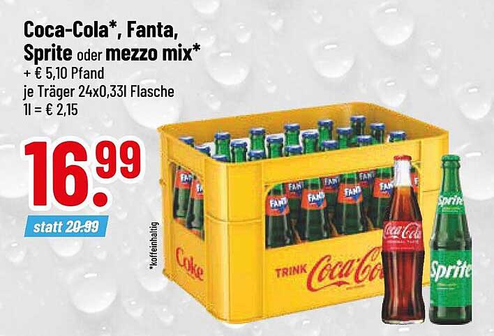 Coca-Cola*, Fanta, Sprite oder Mezzo Mix* - Kastenangebot