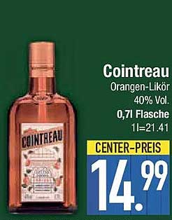 Cointreau Orangen-Likör 0,7 L - jetzt nur 14,99 €!