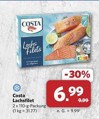 Costa Lachsfilet 2 x 110-g-Packung
