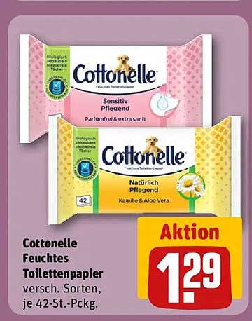Cottonelle Feuchtes Toilettenpapier – Sensitiv und Natürlich Pflegend