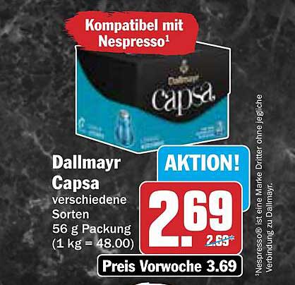 Dallmayr Capsa verschiedene Sorten 56 g Packung