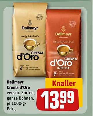 Dallmayr Crema d'Oro - Verschiedene Sorten, ganze Bohnen, je 1000-g-Pckg.