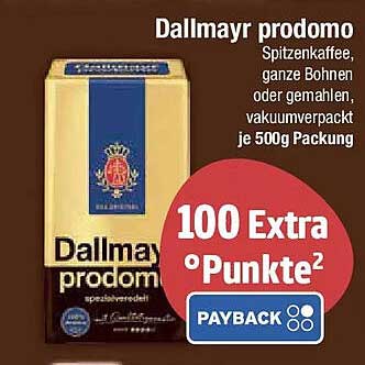 Dallmayr prodomo Spitzenkaffee, ganze Bohnen oder gemahlen, vakuumverpackt je 500g