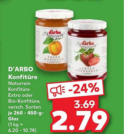 D'ARBO Konfitüre Naturrein 260–450 g