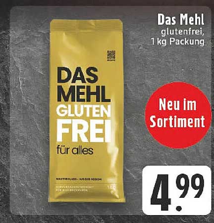 Das Mehl glutenfrei, 1 kg Packung