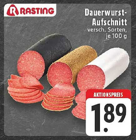 Dauerwurst-Aufschnitt, verschiedene Sorten, je 100 g