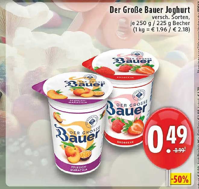 Der Große Bauer Joghurt - verschiedene Sorten 250 g