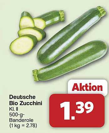 Deutsche Bio Zucchini Kl. II 500-g-Banderole