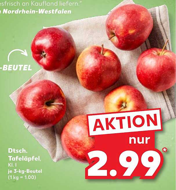 Deutsche Tafeläpfel, Kl. I, 3-kg-Beutel