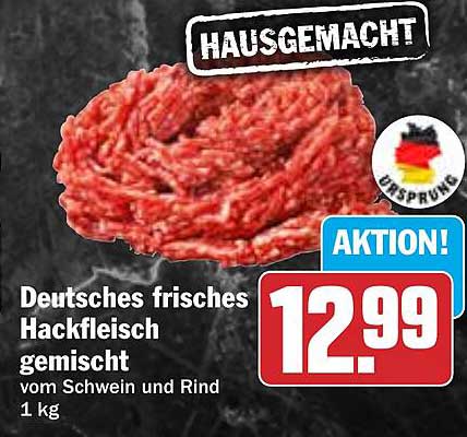 Deutsches frisches Hackfleisch gemischt vom Schwein und Rind 1 kg