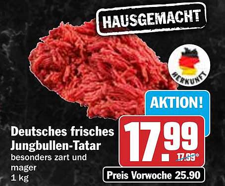 Deutsches frisches Jungbullen-Tatar 1 kg – besonders zart und mager