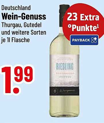 Deutschland Wein-Genuss Thurgau, Gutedel und weitere Sorten je 1 l Flasche