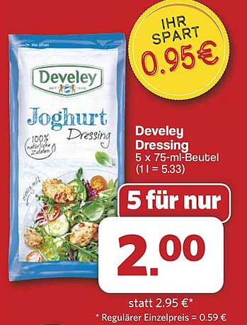 Develey Joghurt Dressing 5 x 75-ml-Beutel