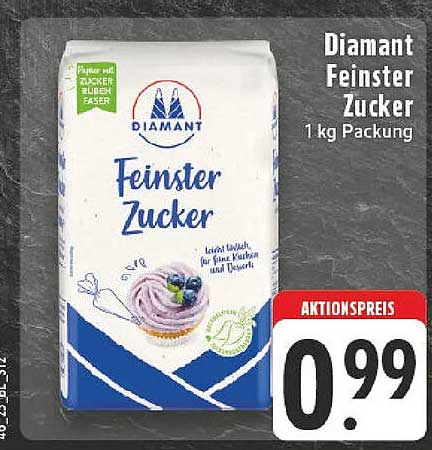 Diamant Feinsteter Zucker 1 kg Packung