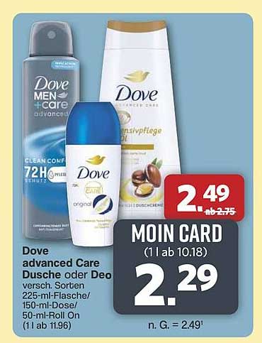 Dove advanced Care Duschgel oder Deo - Verschiedene Sorten
