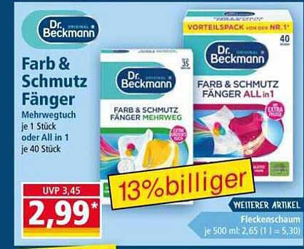 Dr. Beckmann Farb & Schmutzfänger – 1 Stück oder 40 Stück im Vorteilspack