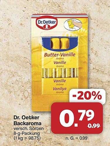 Dr. Oetker Backaroma - Butter-Vanille, verschiedene Sorten
