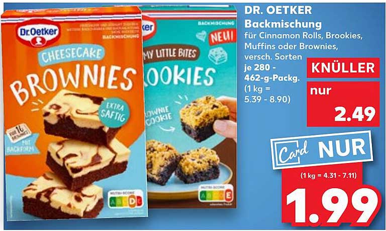 DR. OETKER Backmischung für Cinnamon Rolls, Brookies, Muffins oder Brownies, 280 - 462 g