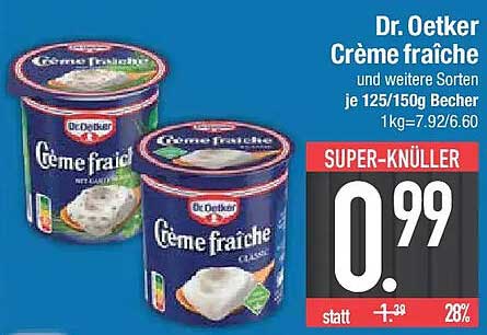 Dr. Oetker Crème fraîche und weitere Sorten je 125/150g Becher