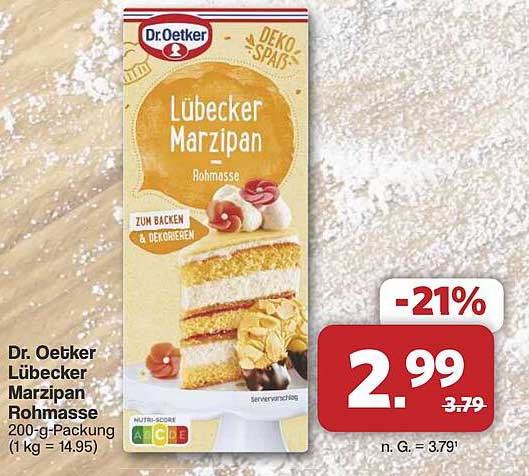 Dr. Oetker Lübecker Marzipan Rohmasse 200-g-Packung