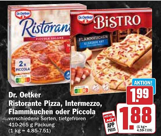 Dr. Oetker Ristorante Pizza, Intermezzo, Flammkuchen oder Piccola