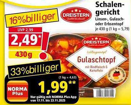 DREISTERN Gulaschtopf mit Rindfleisch & Kartoffeln 430 g