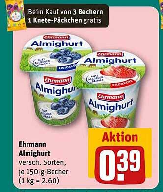 Ehrmann Almhjurt – verschiedene Sorten, je 150-g-Becher