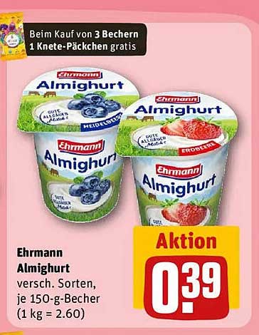 Ehrmann Almighurt verschiedene Sorten – jetzt zugreifen!