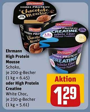 Ehrmann High Protein Mousse Schoko oder High Protein Creatine White Choc